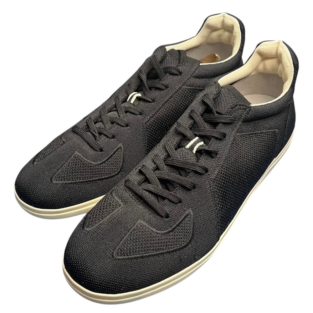 Rothys RS01 Mens Sneaker Black Sustainable Knit Lace Up Shoes Size 13